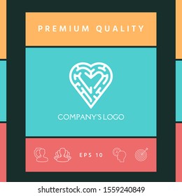 Logo - a labyrinth in the heart - a symbol of the search for integrity, wisdom and happiness.