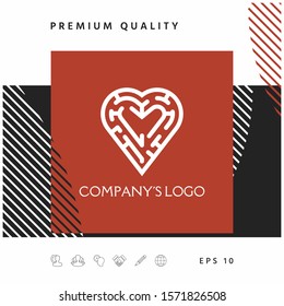 Logo - a labyrinth in the heart - a symbol of the search for integrity, wisdom and happiness.