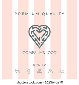 Logo - a labyrinth in the heart - a symbol of the search for integrity, wisdom and happiness.