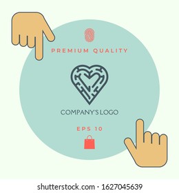Logo - a labyrinth in the heart - a symbol of the search for integrity, wisdom and happiness.