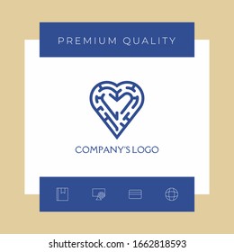 Logo - a labyrinth in the heart - a symbol of the search for integrity, wisdom and happiness.