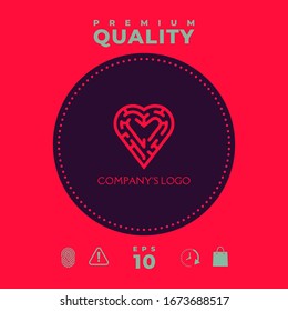 Logo - a labyrinth in the heart - a symbol of the search for integrity, wisdom and happiness.