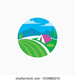 logo landscape circle green and blue
