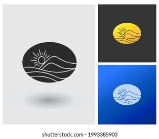 Logo Landscape With Sun For Hotel Or Inn Logo Template