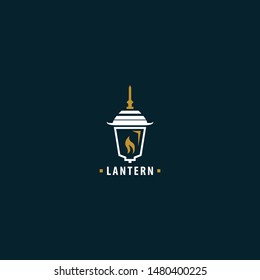 logo lantern with a simple and minimalist shape and a burning fire. unique, modern.