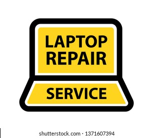 Logo for Laptop and Computer Repair Service. Simple sign on white background.