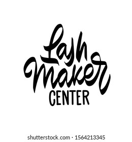 Logo Lash Maker Center Lettering. Logo template for beauty salon. Vector illustration.