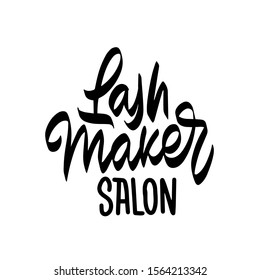 Logo Lash Maker Salon Lettering. Logo template for beauty salon. Vector illustration.