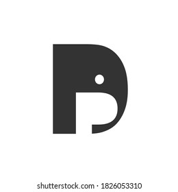 El logotipo de las iniciales de D P es fácil de entender y la cabeza de elefante icónico.