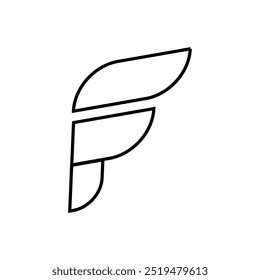 Logo latter F monogram with vector style minimalism