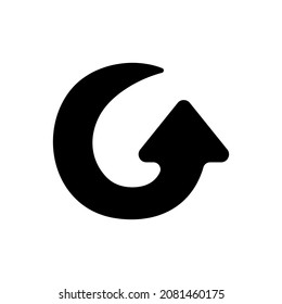 logotipo último g y flecha. logotipo en vector aislado sobre fondo blanco