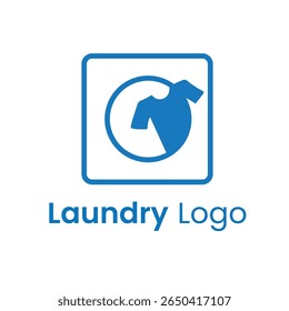 Logo Laundry Business Simples Vetor Criativo handraw ícone de lavanderia azul