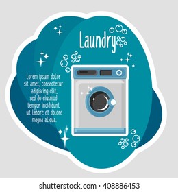 Logo of laundry service. Advertisement. Vector illustration. Background, banner.
