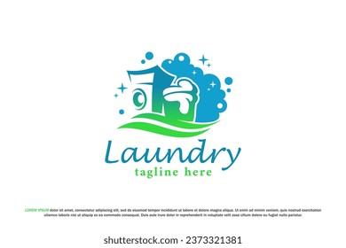 logo laundry washing machine bubble foam design