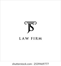 Un logotipo para un bufete de abogados, la letra JS o el diseño del logotipo SJ