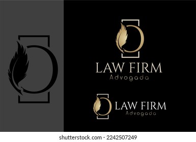 Logotipo, logotipo, logotipo de abogado basado en la letra inicial O