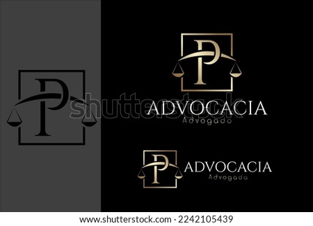 Logo, logo, lawyer logo based on the initial letter P Stock photo © 