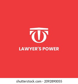 logo for lawyer with scale shape and power icon