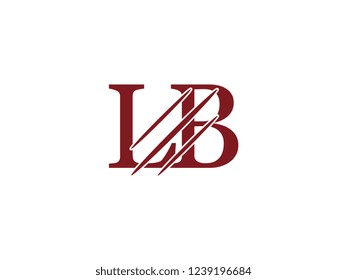 the logo of the LB letter with the style of scratching the incision