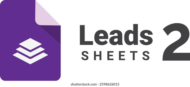 A logo for leads sheets 2 featuring a purple square with layered paper and the text on a white background