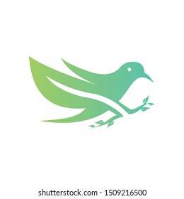 logo leaf bird of tree vector