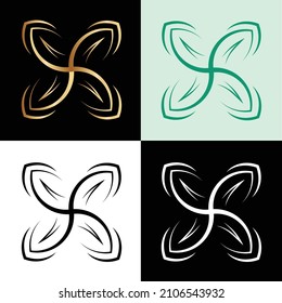 Logo-Leaf oder Butterfly Simple Line Concept Design 