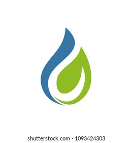 logo leaf combination with water