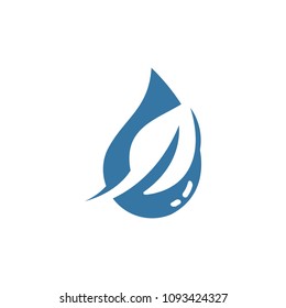 logo leaf combination with water