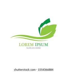 Logo leaf ecology nature element vector