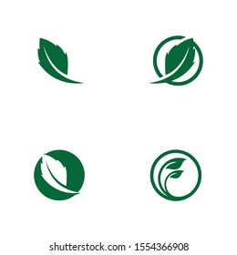Logo leaf ecology nature element vector