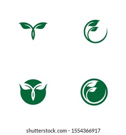 Logo leaf ecology nature element vector