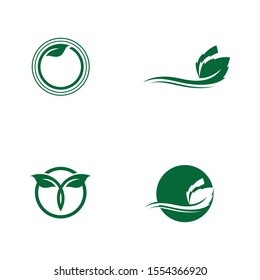 Logo leaf ecology nature element vector