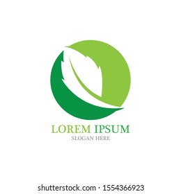 Logo leaf ecology nature element vector