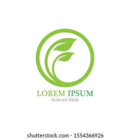 Logo leaf ecology nature element vector
