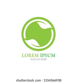Logo leaf ecology nature element vector