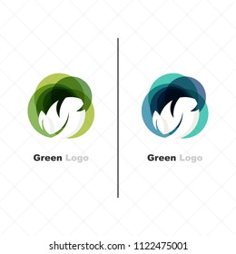 logo leaf Green Abstract design. eco concept for business brand. vector EPS10. on white background.