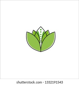 logo leaf hand, Leaf on Hand icons set great for any use. Vector EPS10. - Vector 