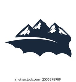 logo leaf holly and mountain vector abstrack
