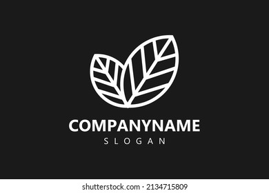 Logo Leaf Icon line art Vector Illustrations