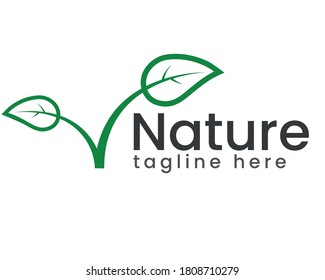 Logo leaf in natural green