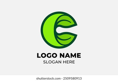 Logo Leaf symbols and Letter C. Template design Nature, tree, go green and growth concept with icon. Editable file