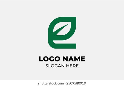 Logo Leaf symbols and Letter E. Template design Nature, tree, go green and growth concept with icon. Editable file