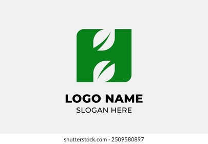 Logo Leaf symbols and Letter H. Template design Nature, tree, go green and growth concept with icon. Editable file