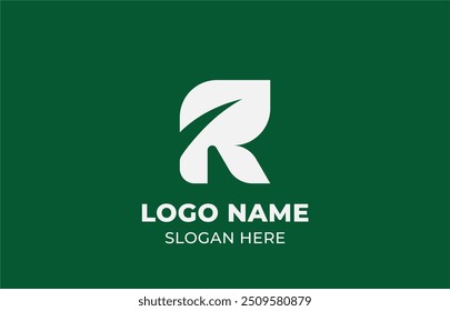 Logo Leaf symbols and Letter R. Template design Nature, tree, go green and growth concept with icon. Editable file