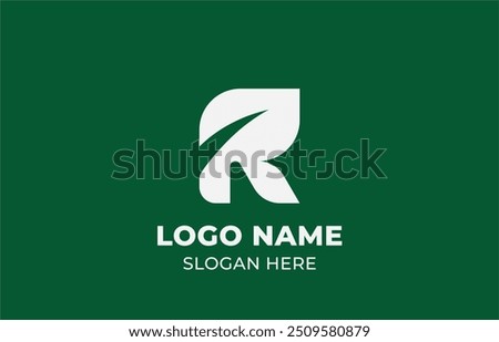 Logo Leaf symbols and Letter R. Template design Nature, tree, go green and growth concept with icon. Editable file