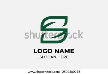 Logo Leaf symbols and Letter S. Template design Nature, tree, go green and growth concept with icon. Editable file