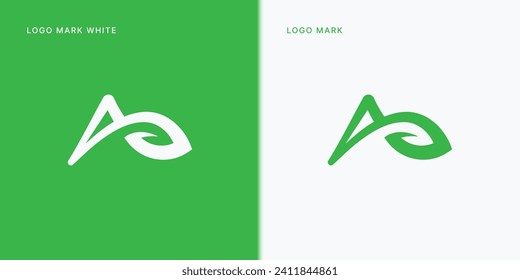A Logo With Leaf Template Vector Icon Illustration Design