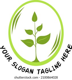 logotipo con tema de hoja para su empresa