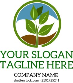 logotipo con tema de hoja para su empresa