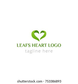 logo leafs heart for social programs, store, ecology, eco products, consulting, landscaping, lawyer, struggle for rights, pet shop, help. Logo vector illustration